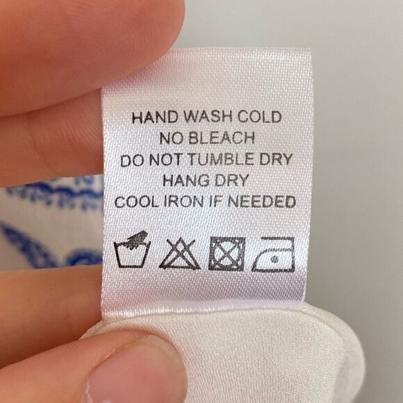 Lovers and Friends Cassidy Mini Dress Bella Scarf Print V-Neck Blue White Small - Picture 12 of 12